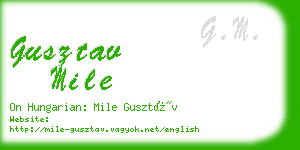 gusztav mile business card